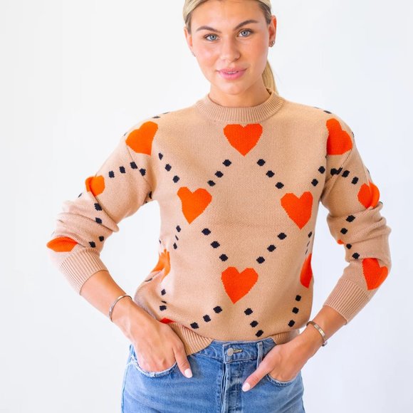 Long Sleeve Heart Sweater